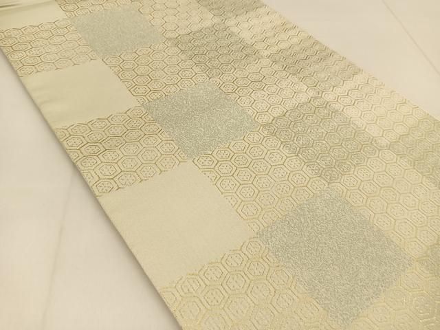 平和屋着物◎六通柄袋帯 亀甲文様 唐長京からかみ 正絹 逸品  