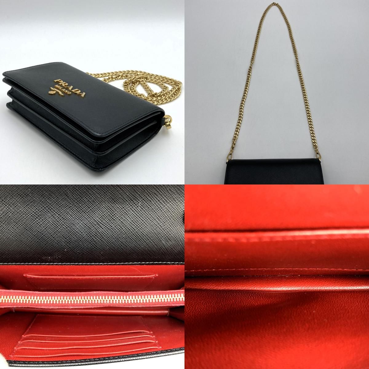 美品 PRADA プラダ ショルダーバッグ チェーンショルダー 斜め掛け 