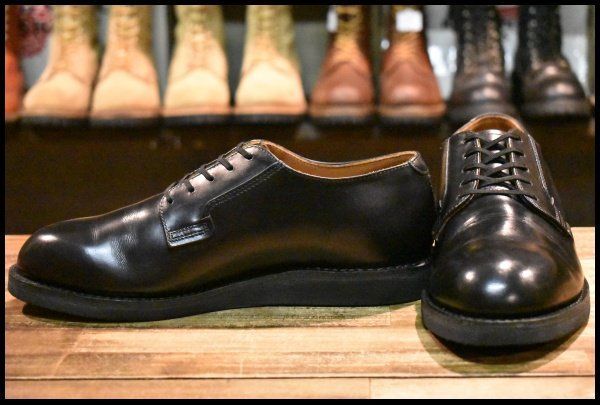 7.5D 24年 レッドウィング 101 ポストマン シューズ 黒 ブラック シャパラル 短靴 ローカット ブーツ redwing HOPESMORE FF516