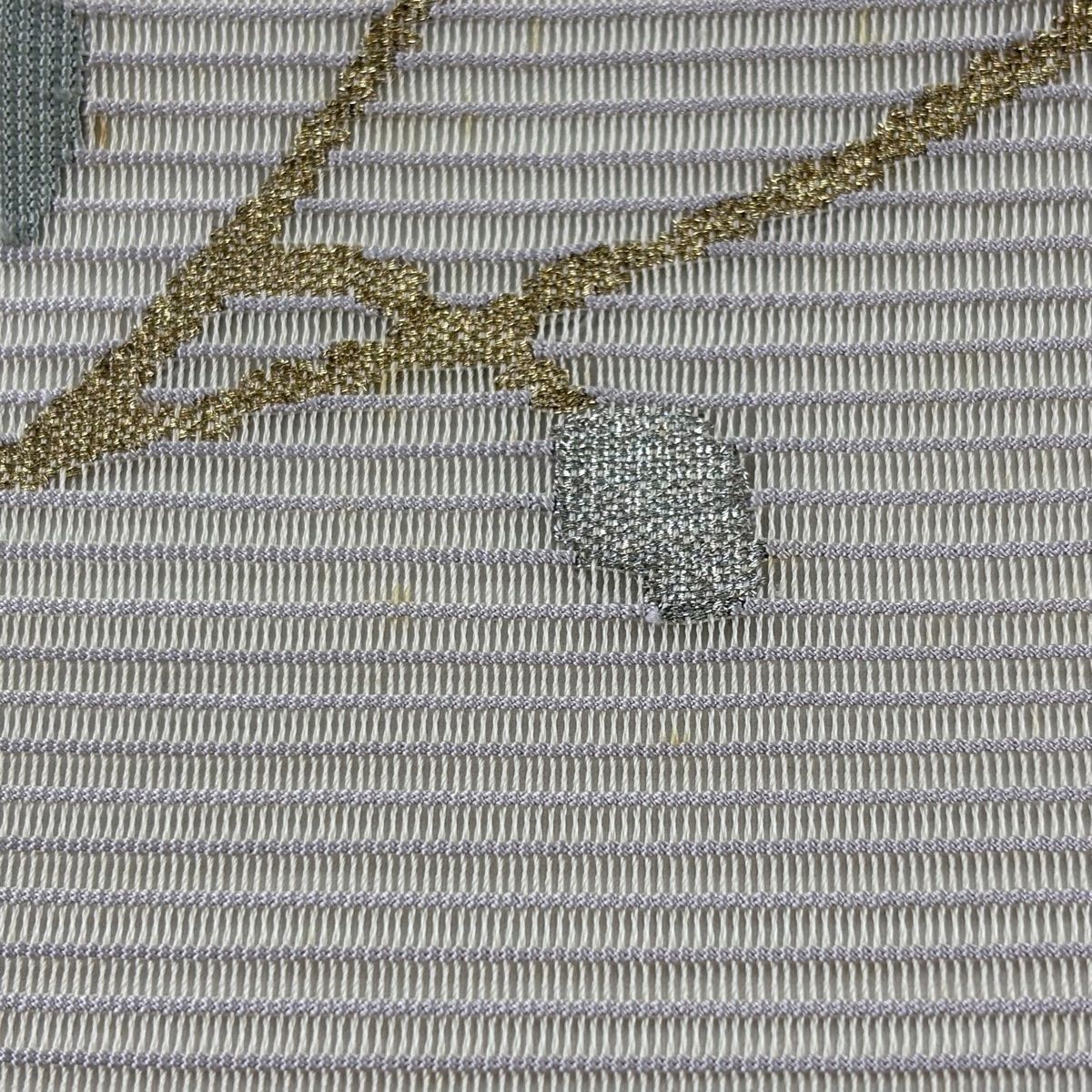袋帯 美品 秀品 夏帯 絽 葡萄 花唐草 金銀糸 箔 灰白 六通 正絹