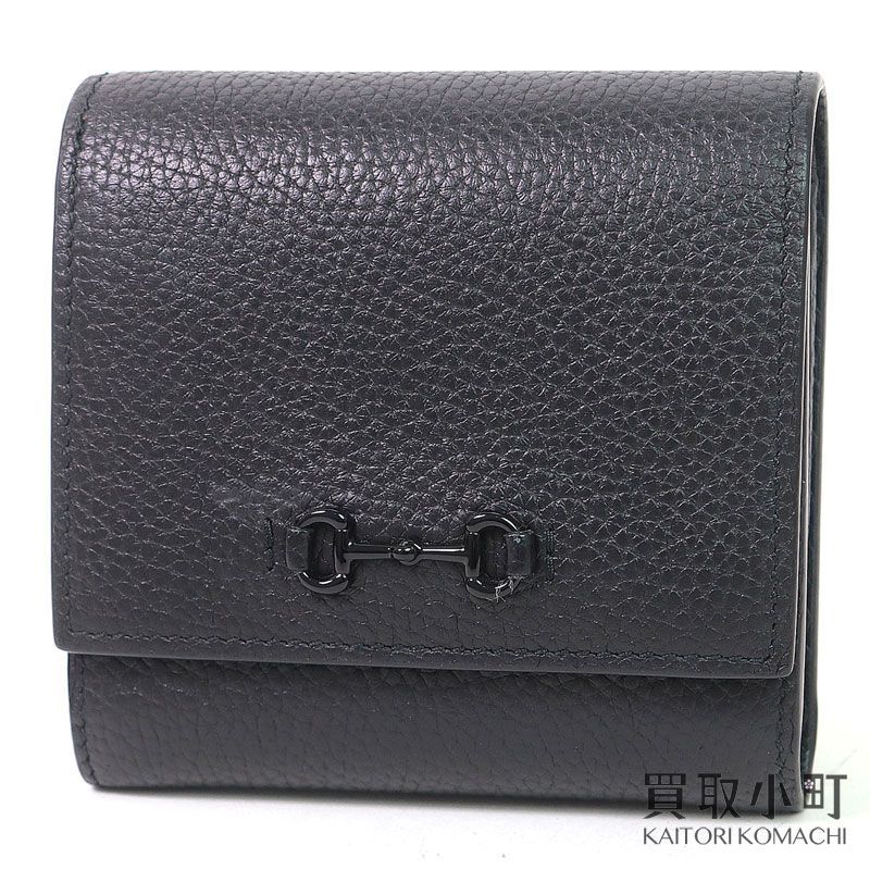 期間 特別価格10|23まで グッチ GUCCI ホースビット 1955 ウォレット コンパクト 折り財布 サイフ ブラック 745981 AAB6N 1000 HORSEBIT 1955 WALLET Aランク