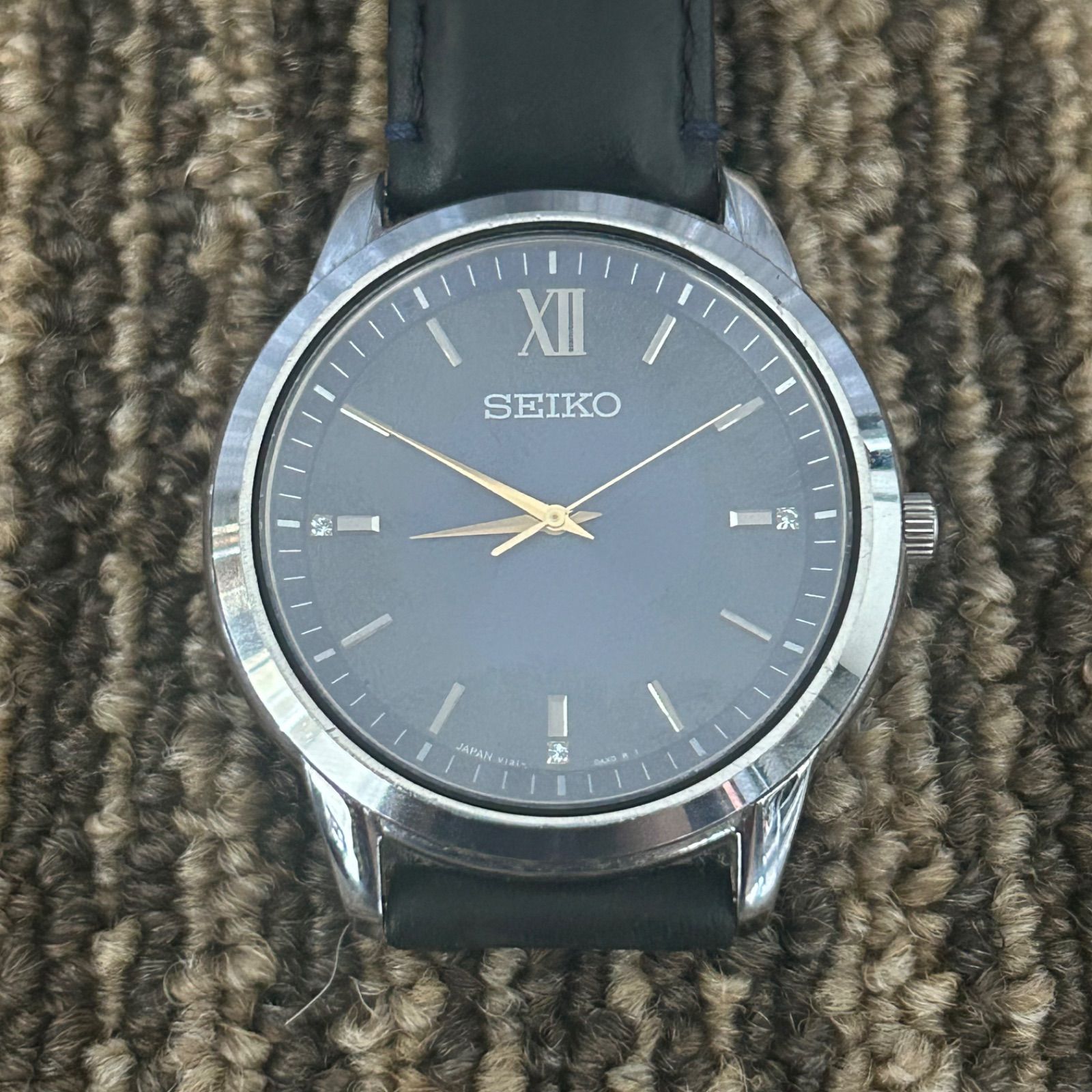 KS-0021】SEIKO セイコー アナログ腕時計 V131-0AKO レザー ジャンク