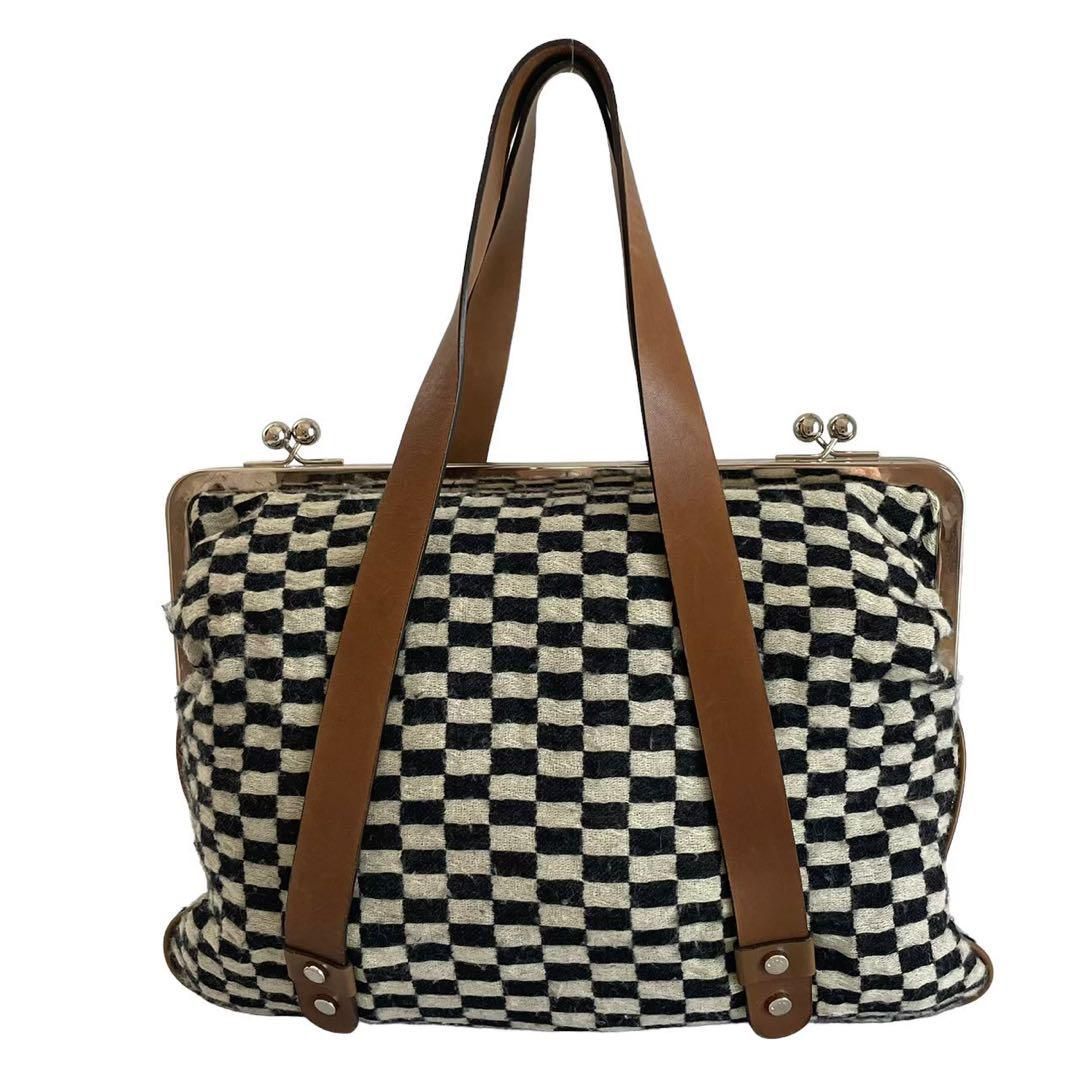 MARNI マルニ ハンドバッグ トートバッグ ブロックチェックがま口 