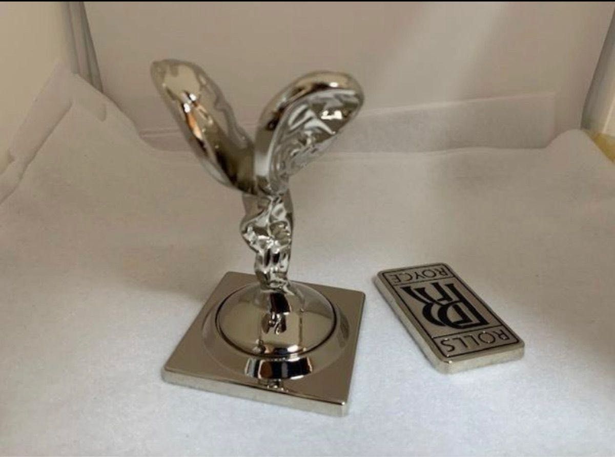 ロールスロイス カー マスコット フライングレディ 入りアンティーク置き時計 ロールスロイス カー マスコット フライングレディ プレート セット