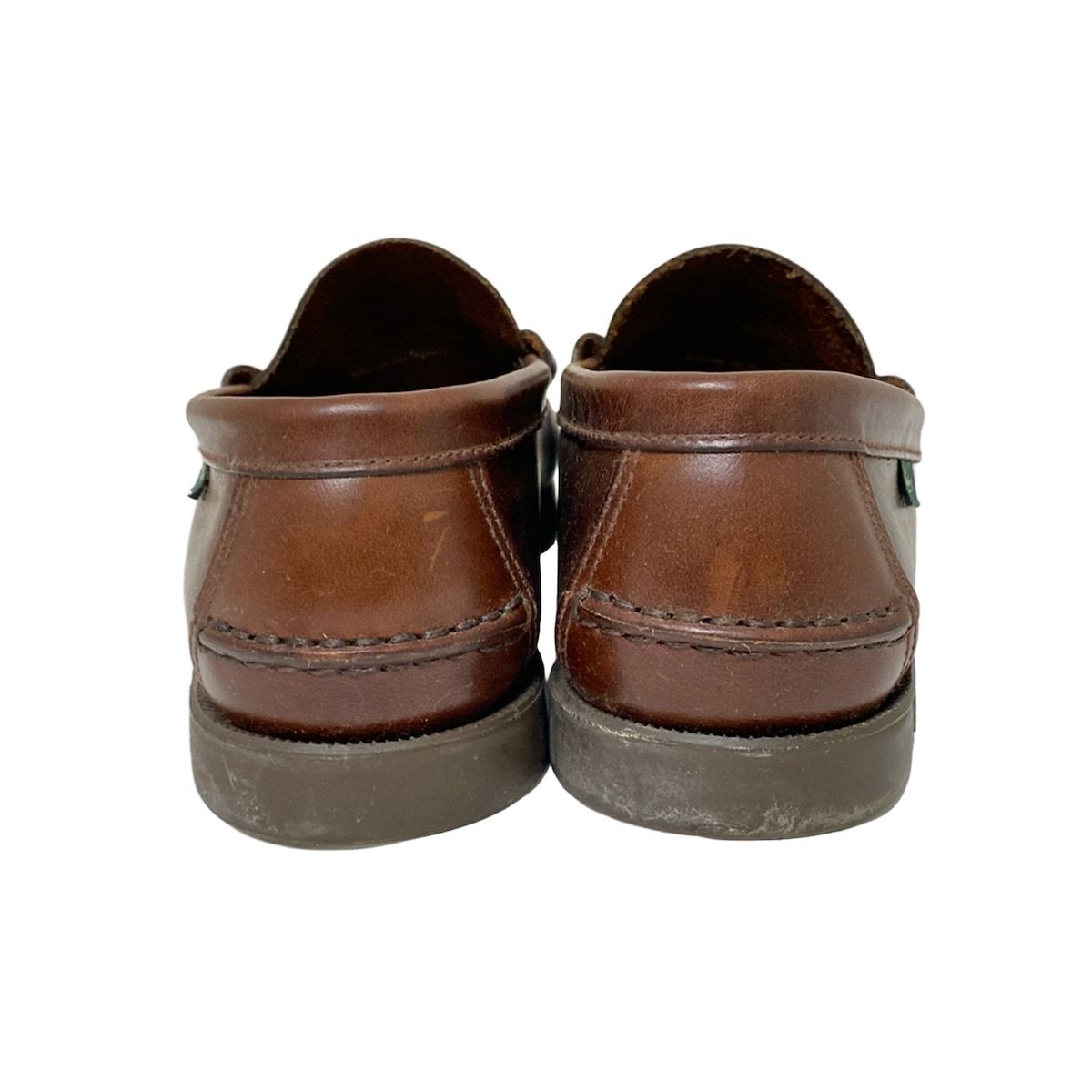 パラブーツダークブラウン レザー ローファー