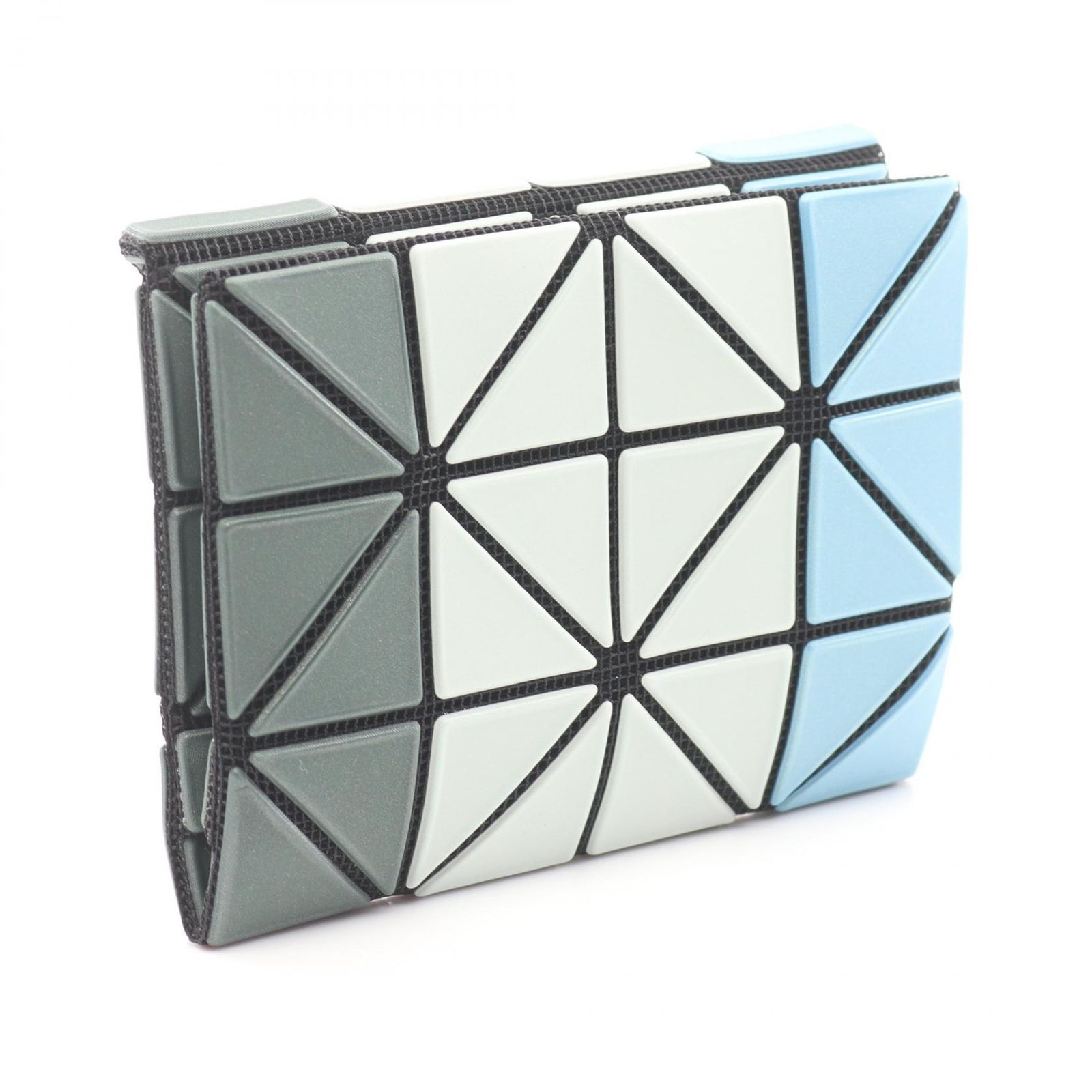 イッセイミヤケ ISSEY MIYAKE 二つ折り財布 ブルー/ホワイト/グリーン 