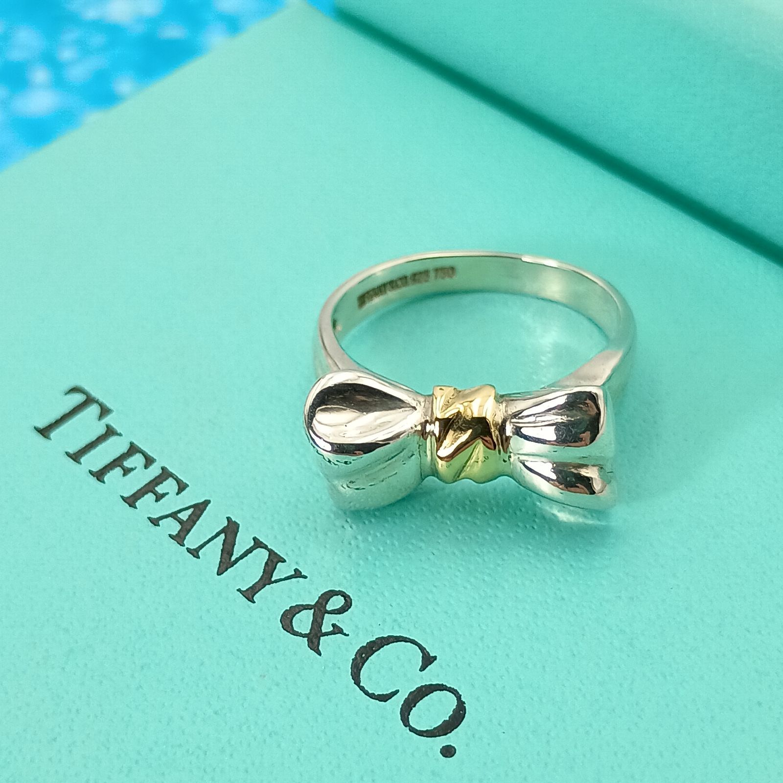 Tiffany オールドティファニー リボン コンビ リング シルバー925 TIFFANY&Co ティファニー 7号 リボン コンビリング 指輪 シルバー925