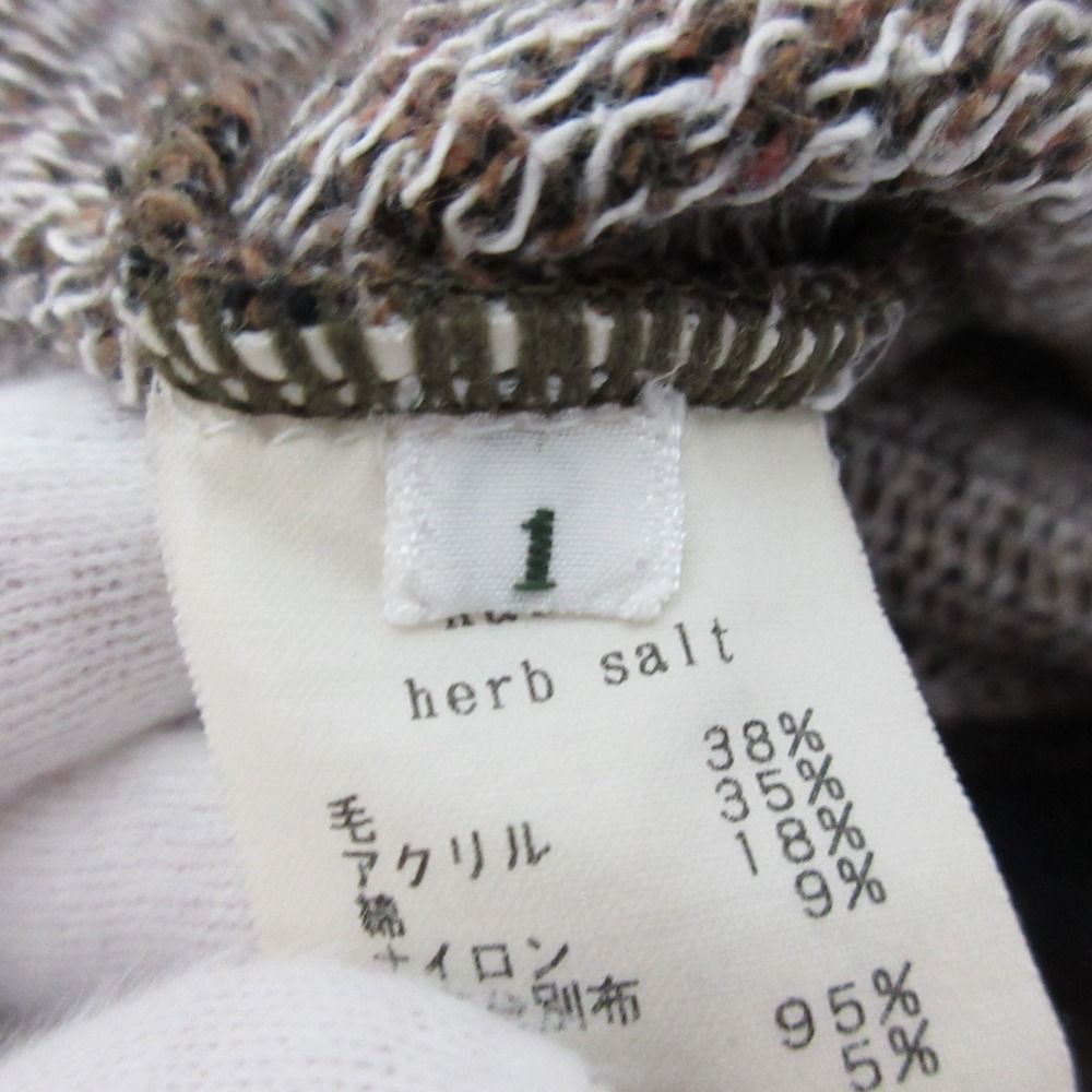 美品 mina perhonen ミナペルホネン herb salt ショートスリーブ ミックスニット ka8593 サイズ1 ブラウン レディース 古着 中古 美品 mina perhonen ミナペルホネン herb salt ショートスリーブ
