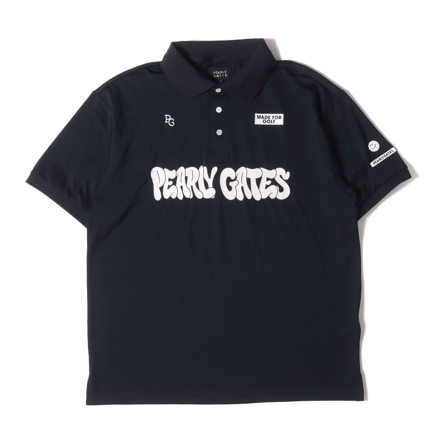 【美品】PEARLY GATES パーリー ゲイツ ポロシャツ サイズ:5 / 24SS グラフィック ロゴ ストレッチ ジャージー ポロシャツ (053-4160553) / ネイビー 紺 / トップス 半袖【メンズ】【中古】 美品】PEARLY GATES パーリー ゲイツ ポロシャツ サイズ:5 / 24SS