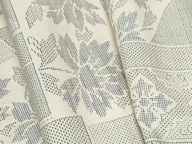 平和屋着物○極上 都喜ヱ門 本場大島紬 反物 白大島 160亀甲 星に咲く