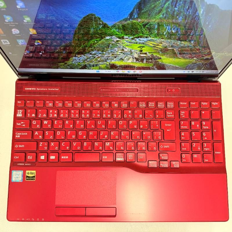 富士通㊽|Windows11|ノートパソコン|corei7|SSD1TB|メモリ20GB|フルHD液晶|Blu-ray|内蔵HDD1TB|レッドカラー