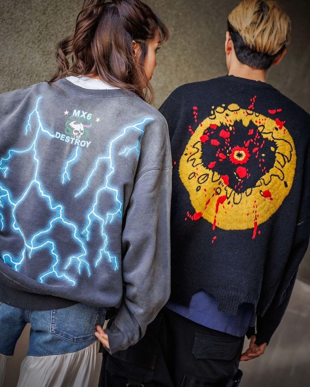 SAINT MICHAEL ファッション メデューサ ヒドラプリント クルーネック スウェットシャツ