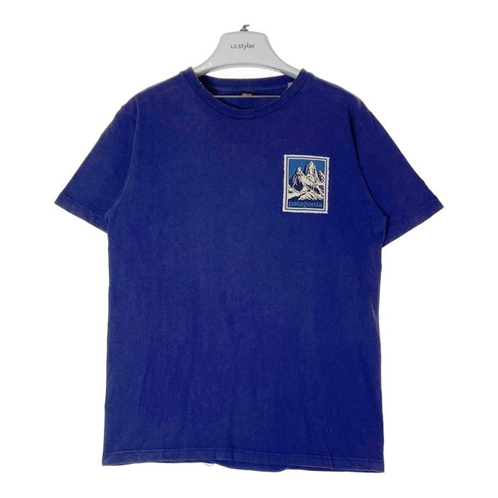 Patagonia パタゴニア 90s USA製 マウンテンロゴ ORGANIC COTTON Tシャツ 両面プリント パープル sizeM