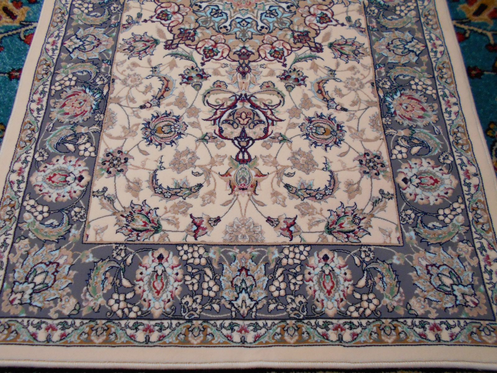多色織、高密度！輝く 本場イラン産 絨毯 円形200cm‐201271ウィルトン 