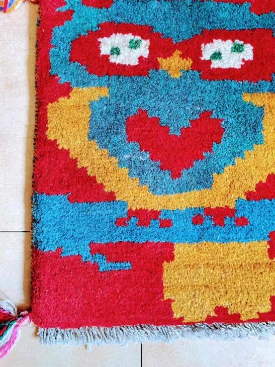 ペルシャ 高品質 ギャッベ座布団 おぎめ 本物 手織り絨毯 ギャベ