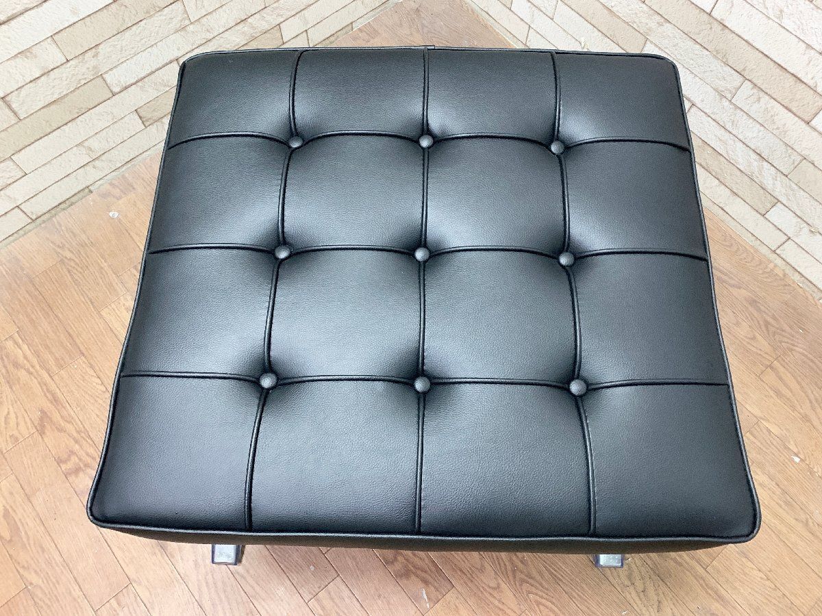 大塚家具 バルセロナチェア＆オットマン　セット販売　リプロタクト ハサミをモチーフにしたX字脚が美しいバルセロナチェア