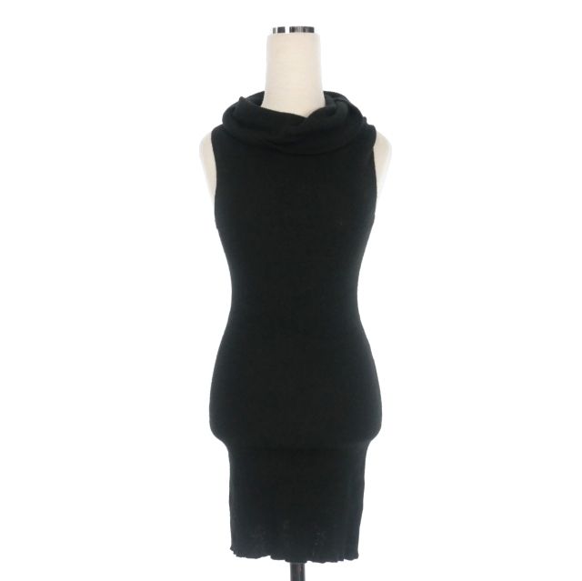 リックオウエンス　ブラック ノースリーブ リックオウエンス Rick Owens 22SS Sleeveless Cowl Neck Top