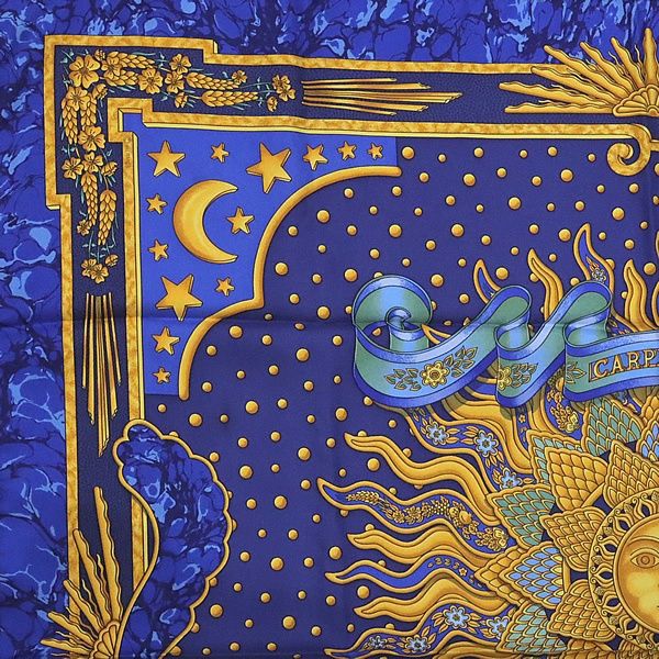 エルメス HERMES カレ 90 CARPE DIEM 今日一日を楽しむ 太陽 月 星