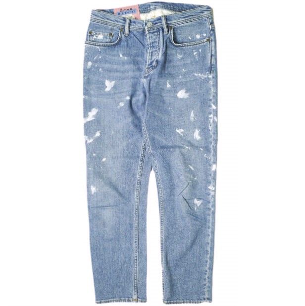 Acne Studios Bla Konst アクネ ストゥディオズ ブロコンスト イタリア製 River Paint Vintage Jean ペンキペイント スリムデニムパンツ B00012-863 29 Indigo テーパード ジーンズ ボタンフライ