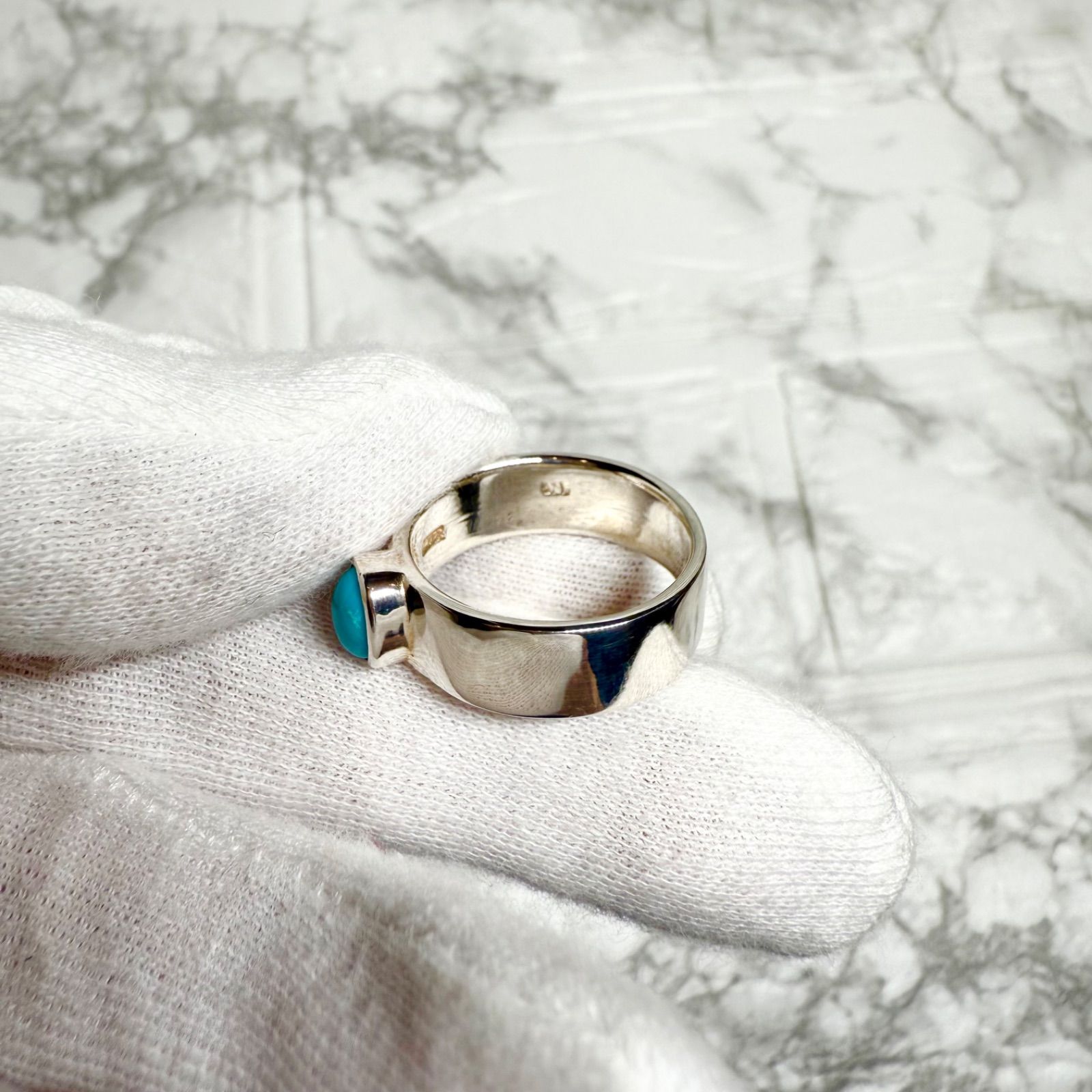 tady&king タディアンドキング　タディ＆キング　リング　ターコイズ TADY&KING 希少初期作品 平打ちリング ターコイズ付きリング/19