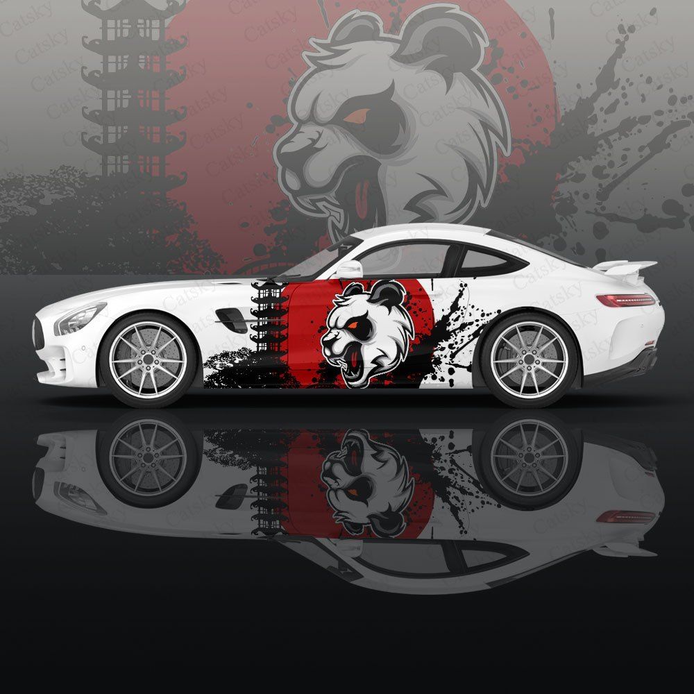 中国の墨絵パンダデザイン車体ステッカー イタシャビニールサイドデカール