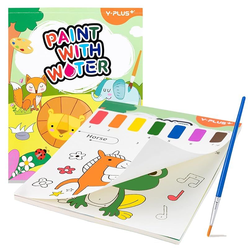 YPLUS 幼児向け水塗り絵 1-3歳 2-4歳の子供用水彩画用紙 何回