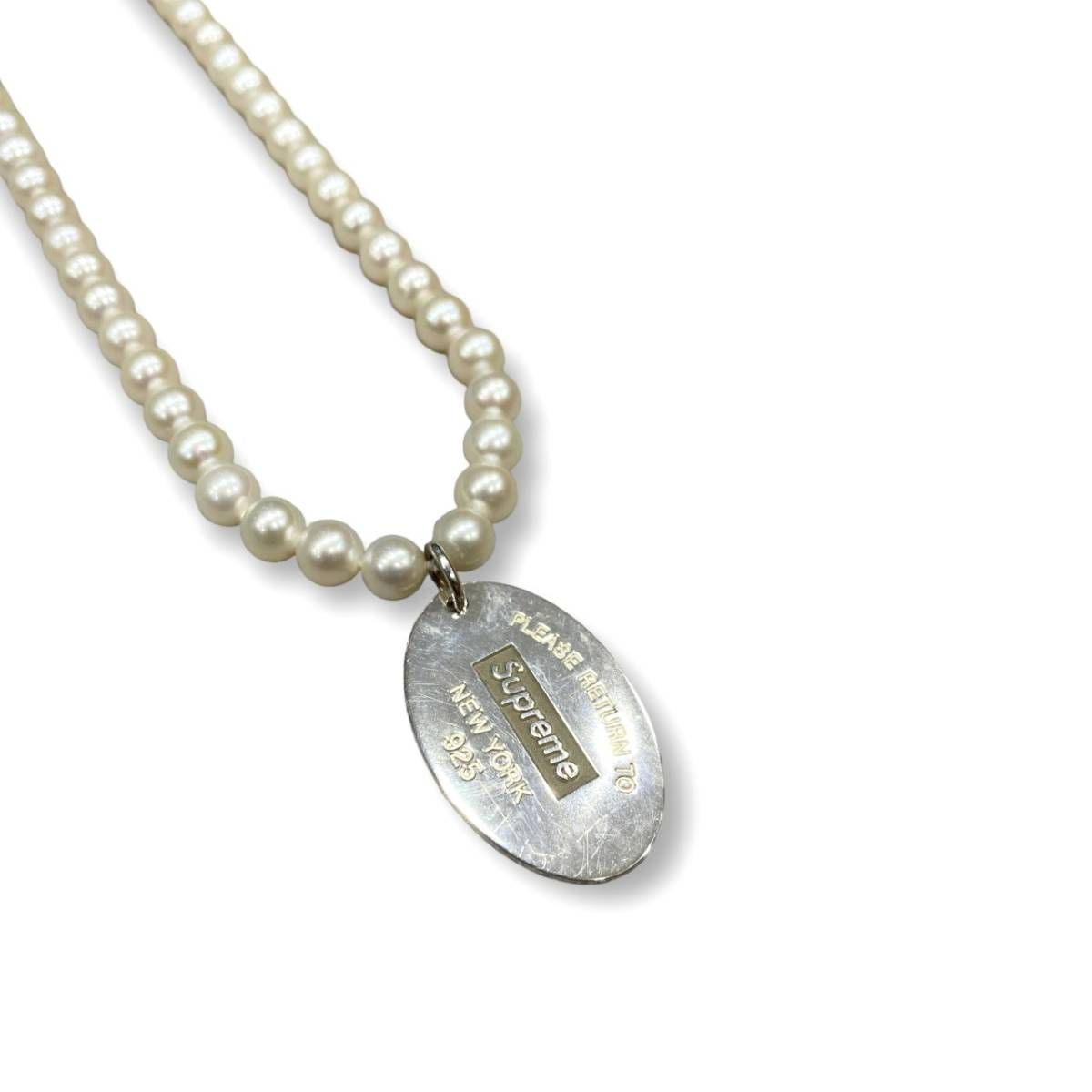 希少 Supreme × Tiffany & Co. Return to Tiffany Oval Pearl Necklace コラボ オーバル  パールネックレス シュプリーム ティファニー