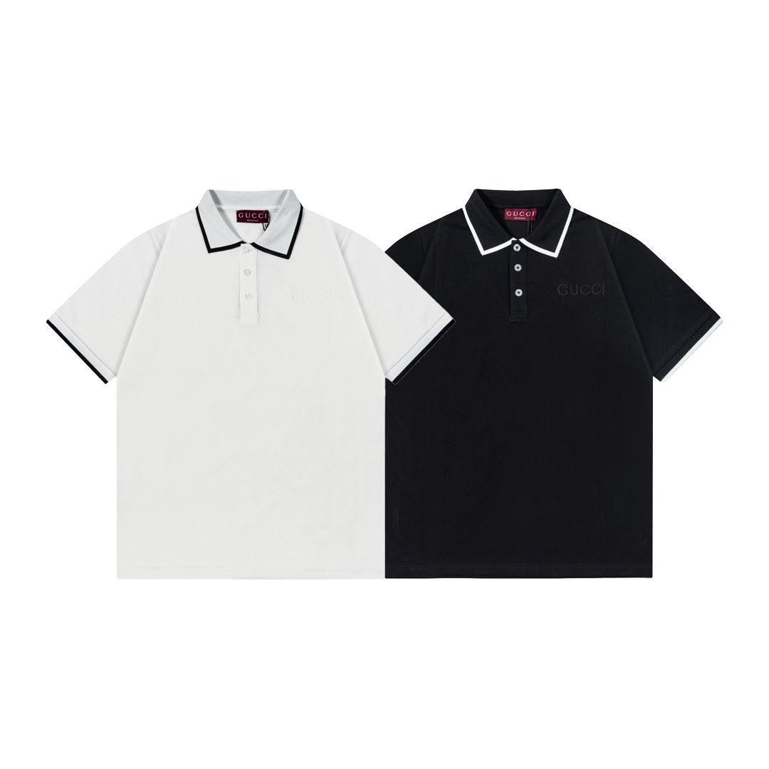 今日特価】Gucci 2025SS カラーブロック文字テープ刺繍ポロ-2