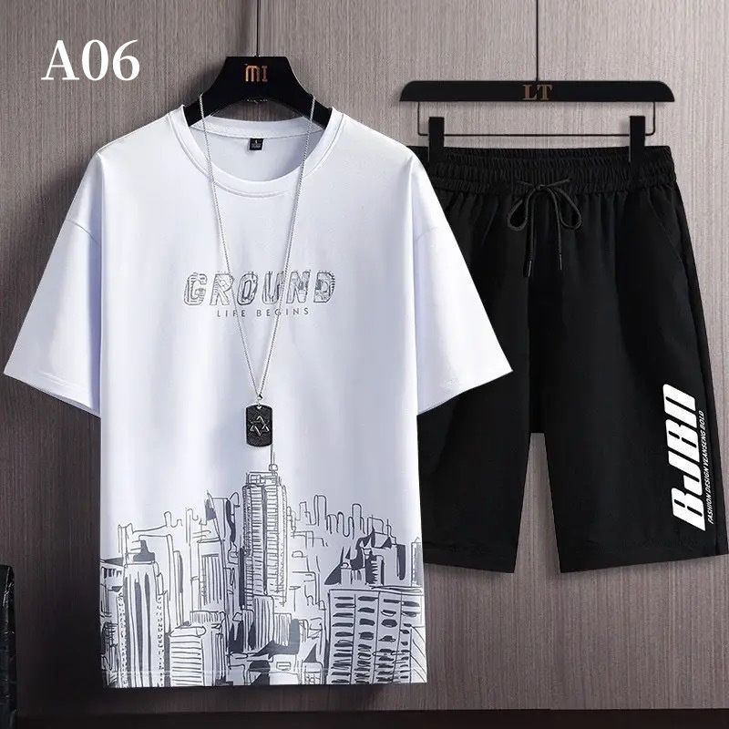 メンズ セットアップ 半袖Tシャツ ハーフパンツ 2点セット