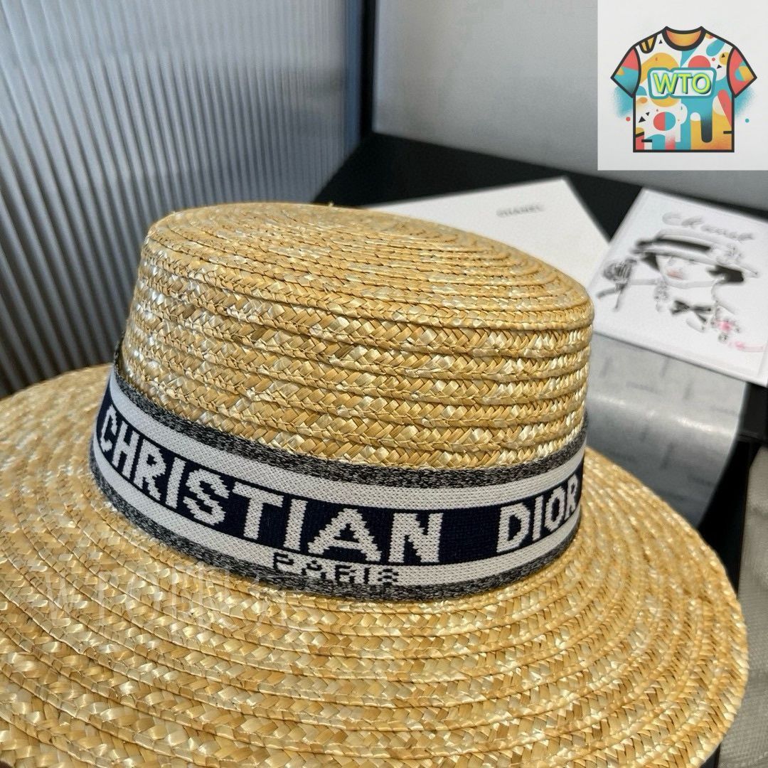 【日本未入荷☆】Dior D-Sunset ラージブリムハット 今日特価】Dior 新 麦稈草 フラットトップ サンハット - メルカリ