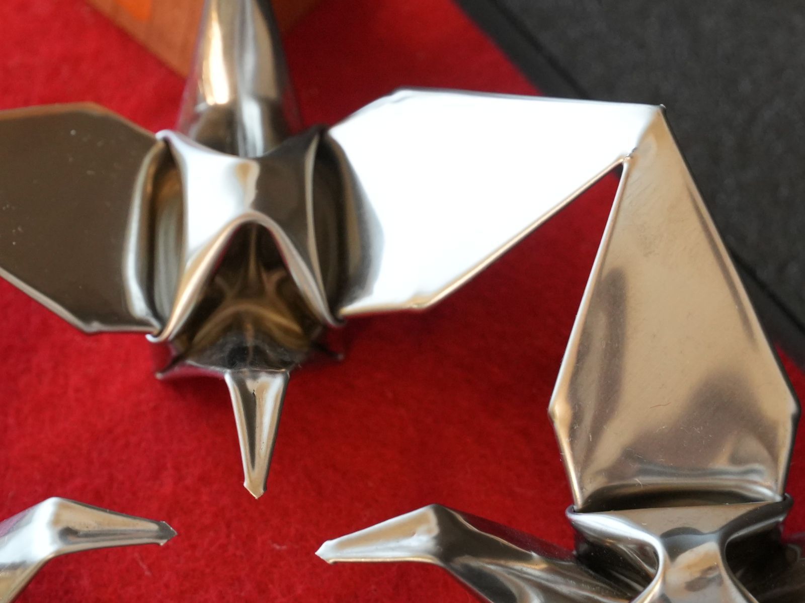 日本製 銀メッキ折り鶴置物（ペア） 楽天市場】夫婦鶴 置物の通販