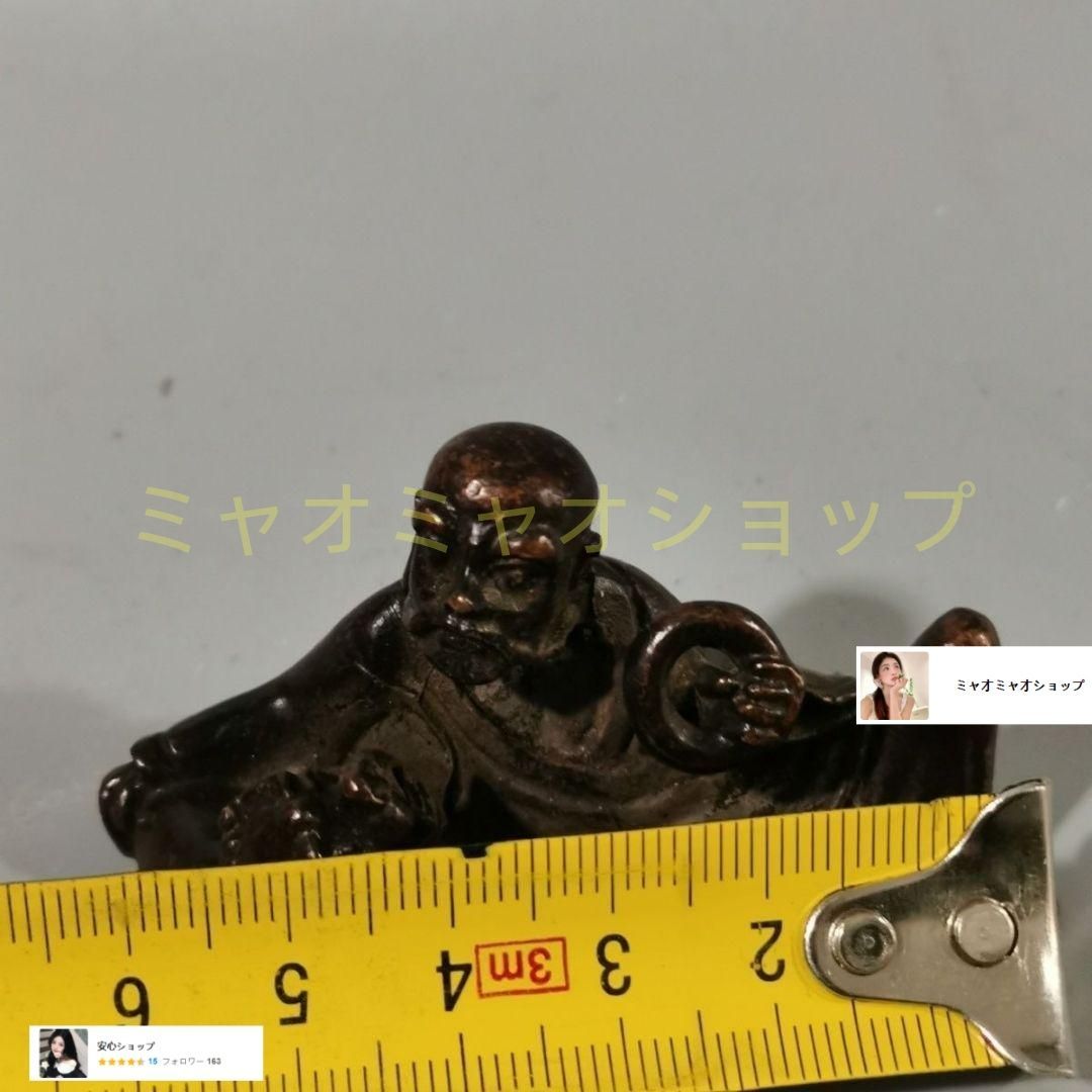 銅製 伏虎羅漢仏像 茶道茶寵 開運 風水 装飾品 工芸品 置物