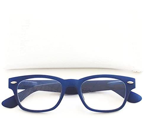 マットネイビー_2.0 倍率 [Bayline] ベイライン リーディンググラス（老眼鏡） ウェリントンラバーコーティング 3225 (マットネイビー, 2.00)