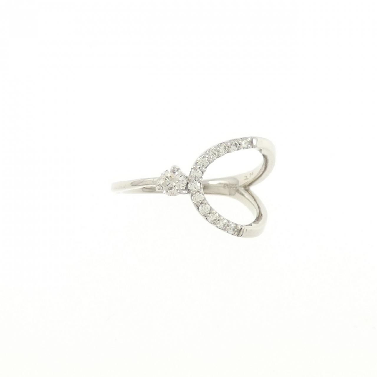 ✟ PT950 ダイヤモンド ピンキー リング 0.14CT
