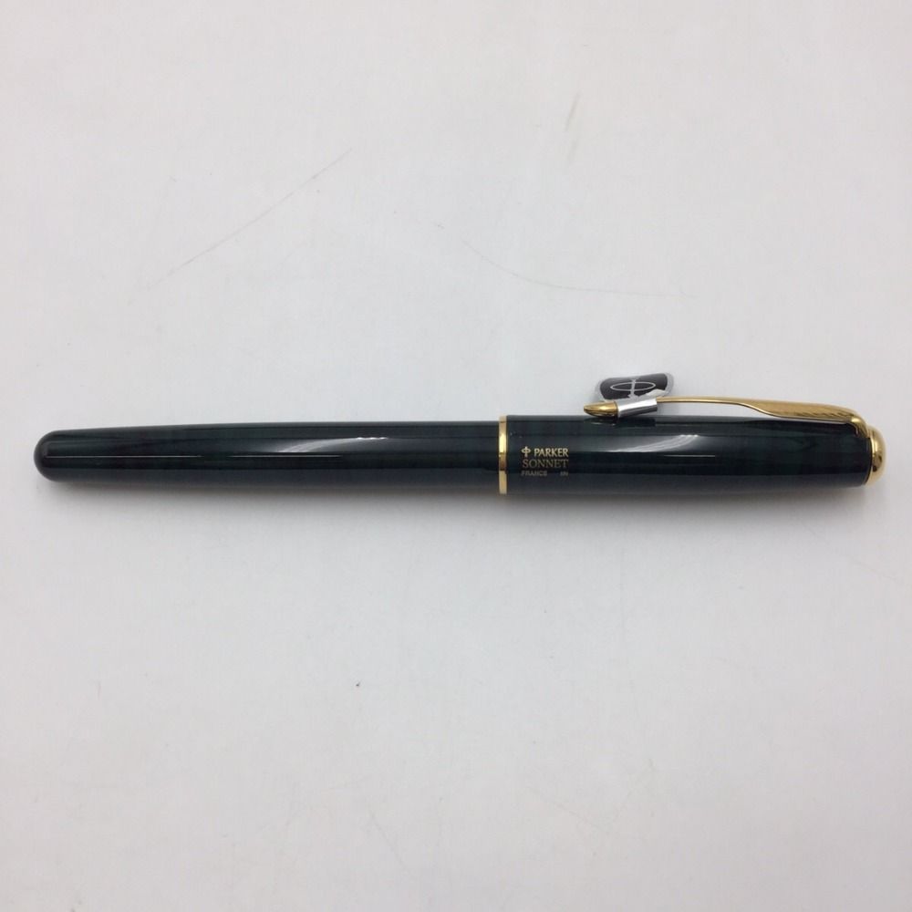 PARKER SONNET 万年筆 F インク2本セット マーブルグリーン 美品 