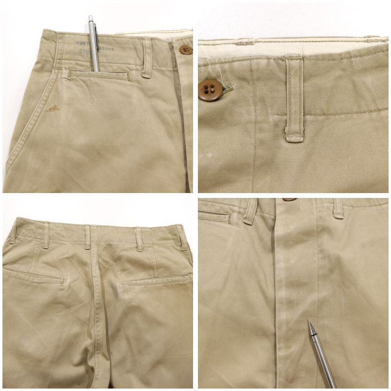 50s USA製 vintage U.S.ARMY 45カーキ 軍チノ ミリタリーパンツ メンズ