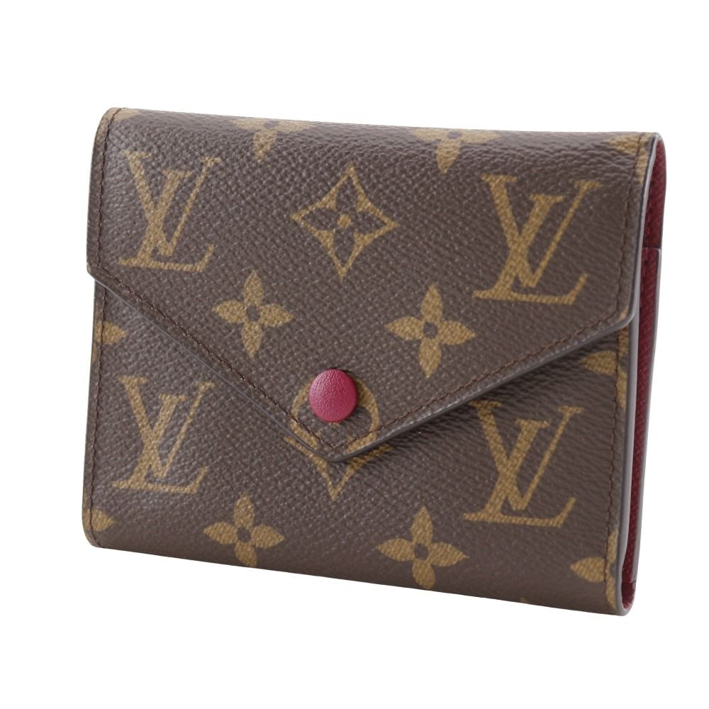 LOUIS VUITTON ルイ ヴィトン ポルトフォイユ ヴィクトリーヌ フューシャ モノグラム M41938 モノグラムキャンバス フューシャ ワインレッド M14120 レディース 三つ折り財布