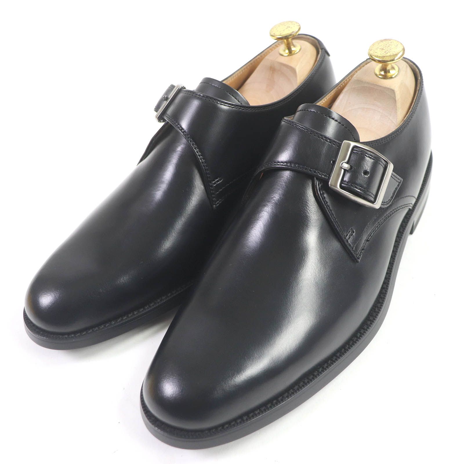 □REGAL リーガル JV35 レザー シングルモンクストラップ ドレスシューズ ビジネスシューズ ブラック 25cm き メンズ ◎