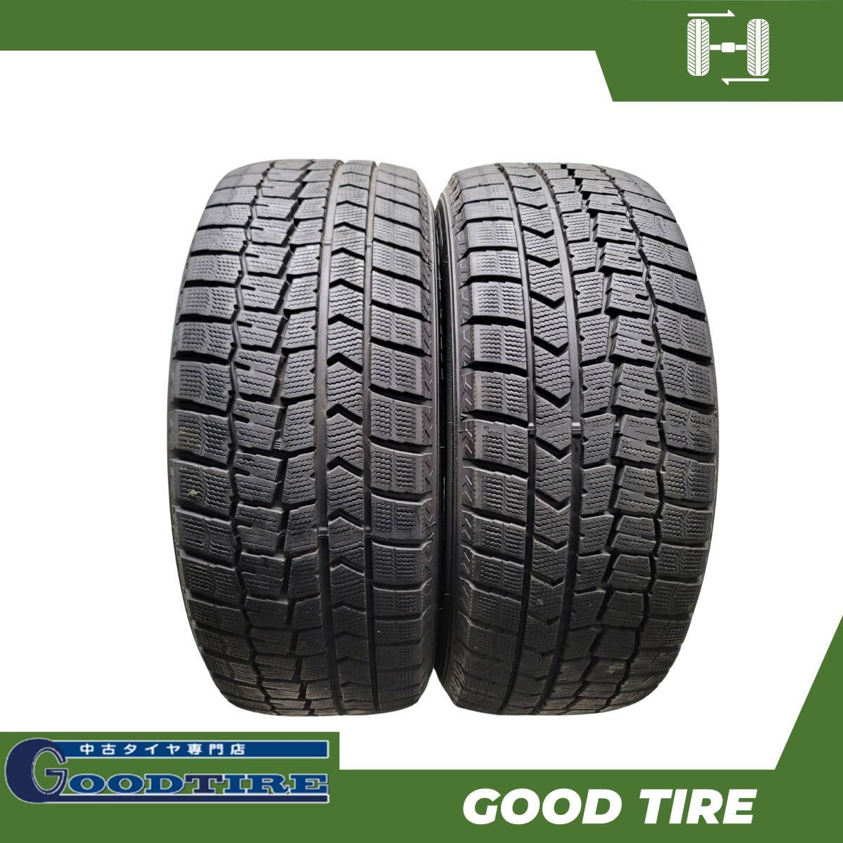 225|55R17 ダンロップ WINTER MAXX WM02 2025年製 冬用 2本セット 7.5分山 タイヤ タイヤ アルファード フーガ フォレスター 6765