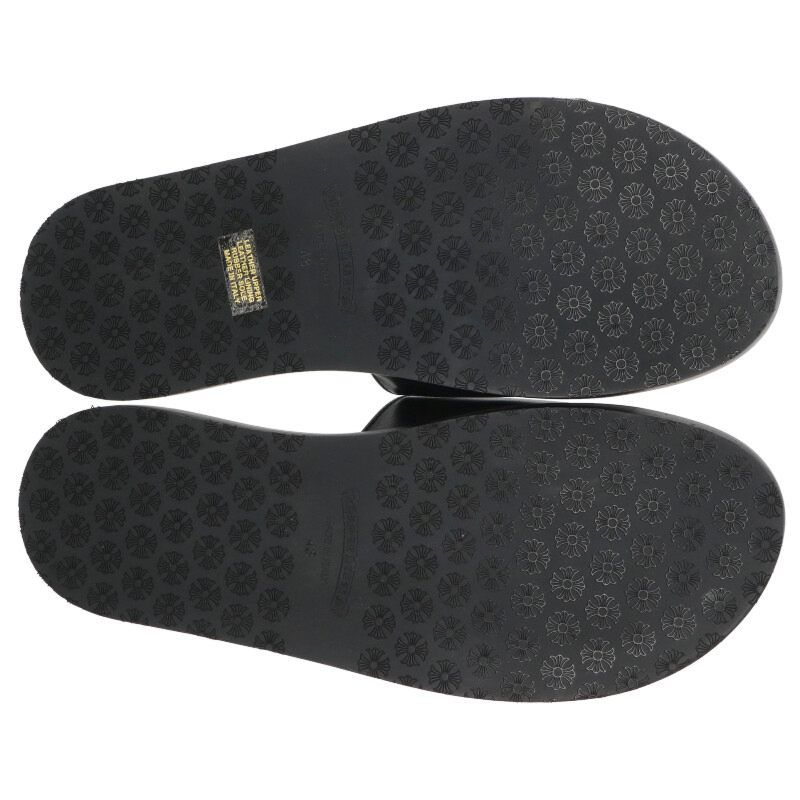 クロムハーツ CH SLIDE LEATHER CHプラスパッチレザーサンダル メンズ 43
