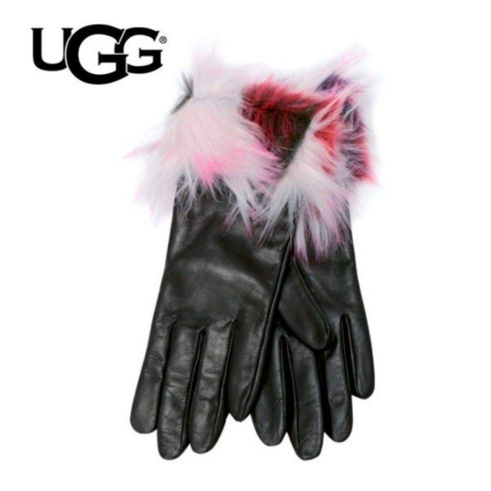 強化UGG アグ/レザー手袋/カラフルファーグローブ 手袋
