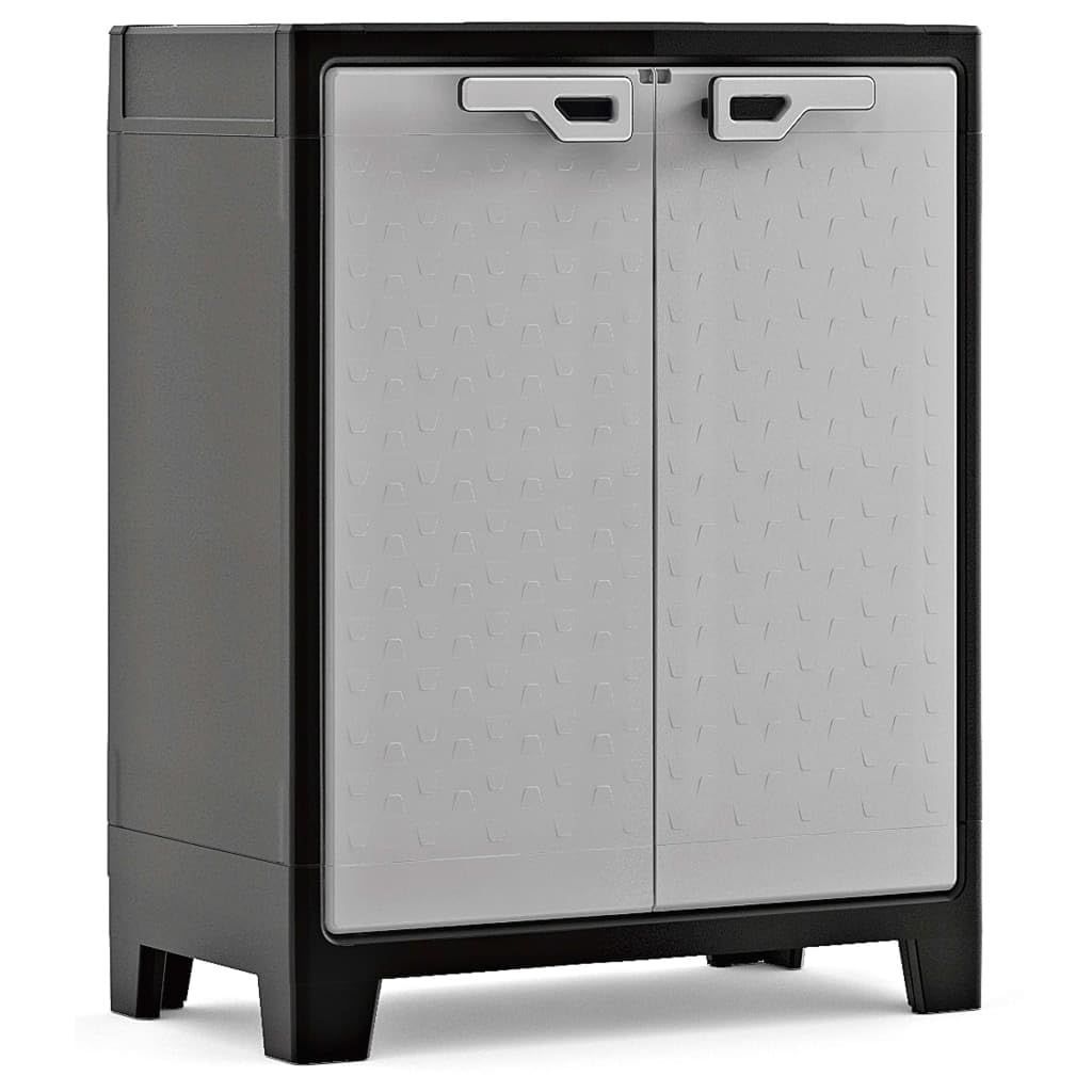 在庫処分 033323 ブラック 高さ100cm グレー 幅80cm Cabinet Low Titan 物置 AIS エイ アイ エス