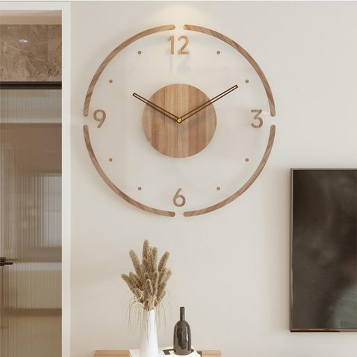 壁掛け時計木製おしゃれオシャレ静音北欧モダン非電波時計掛け時計壁掛け見やすい長時間航続かわいい円形キャンパスウォールクロックアラビア数字丸型部屋飾りインテリア寝室子供部…