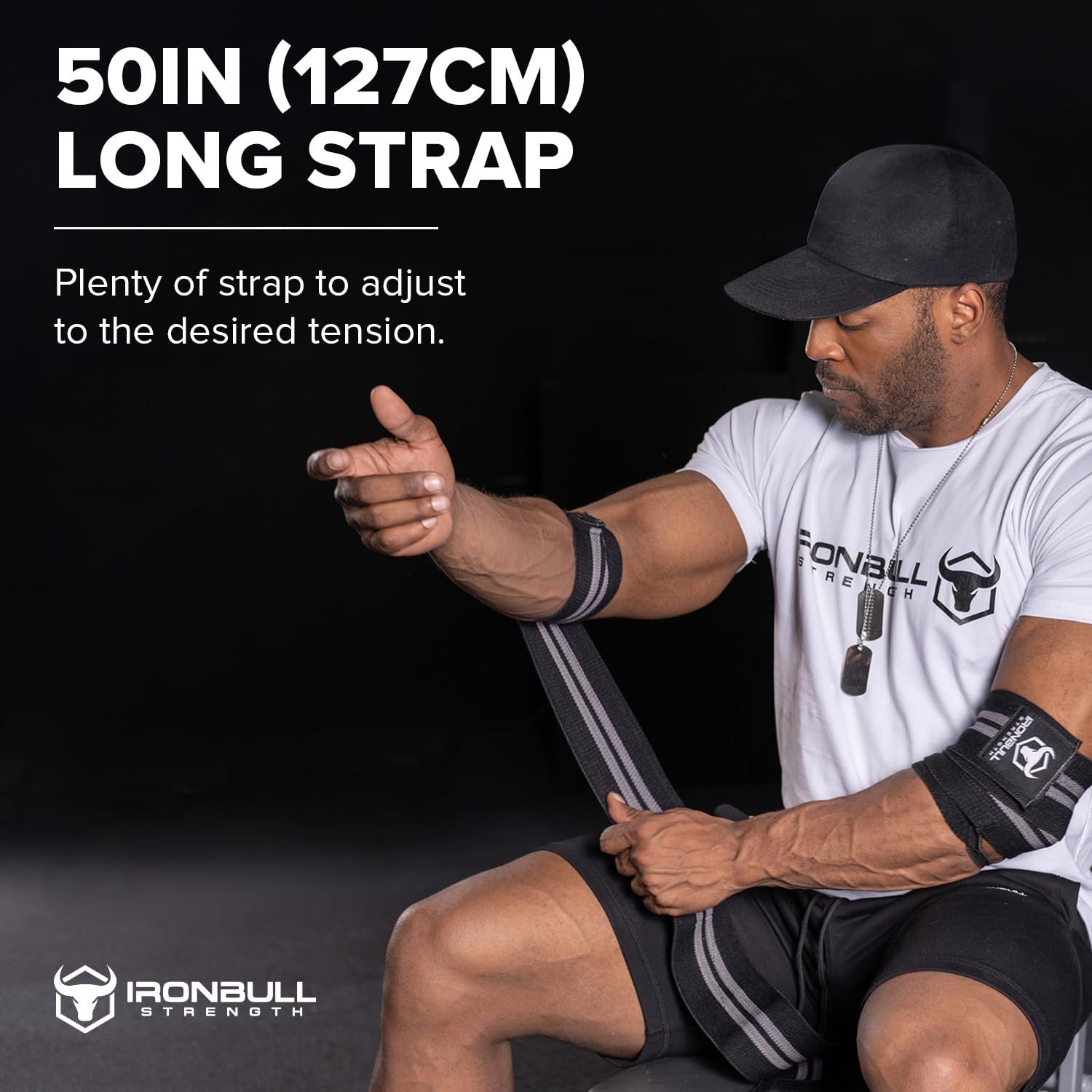 Iron Bull Strength クラシックエルボーラップ 肘サポーター (ブラック 