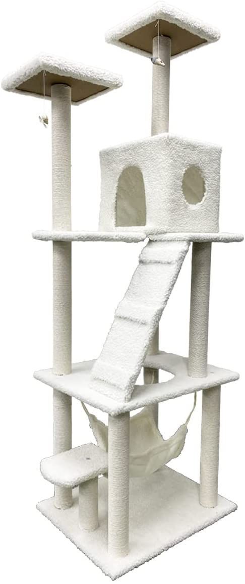 キャットタワー 猫タワー ハンモック付き 185cm スリム 大型猫 据え置き型