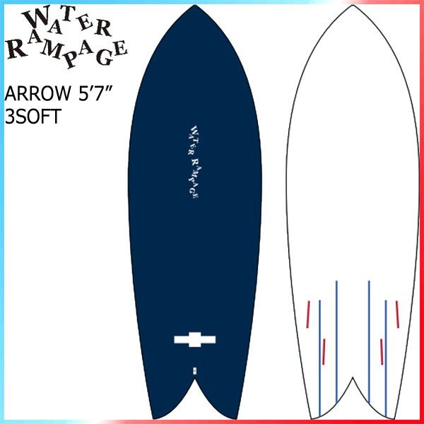 WATERRAMPAGE ARROW 5 7 | ウォーターランページ アロー サーフボード ショートボード ソフトボード 営業所止め 送料無料