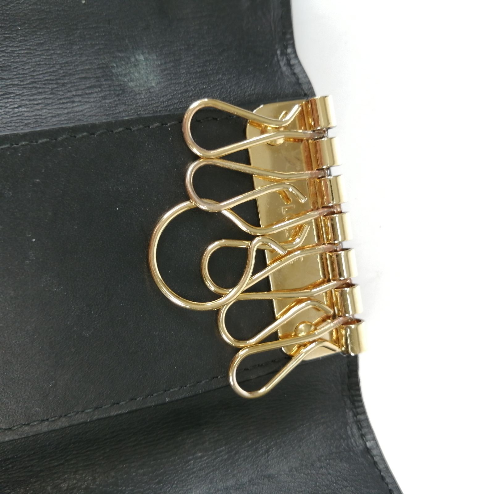 LOEWE 黒 レザー キーケース アナグラム ロエベ LOEWE LOEWE キーケース C660K92X02 アナグラム 6連