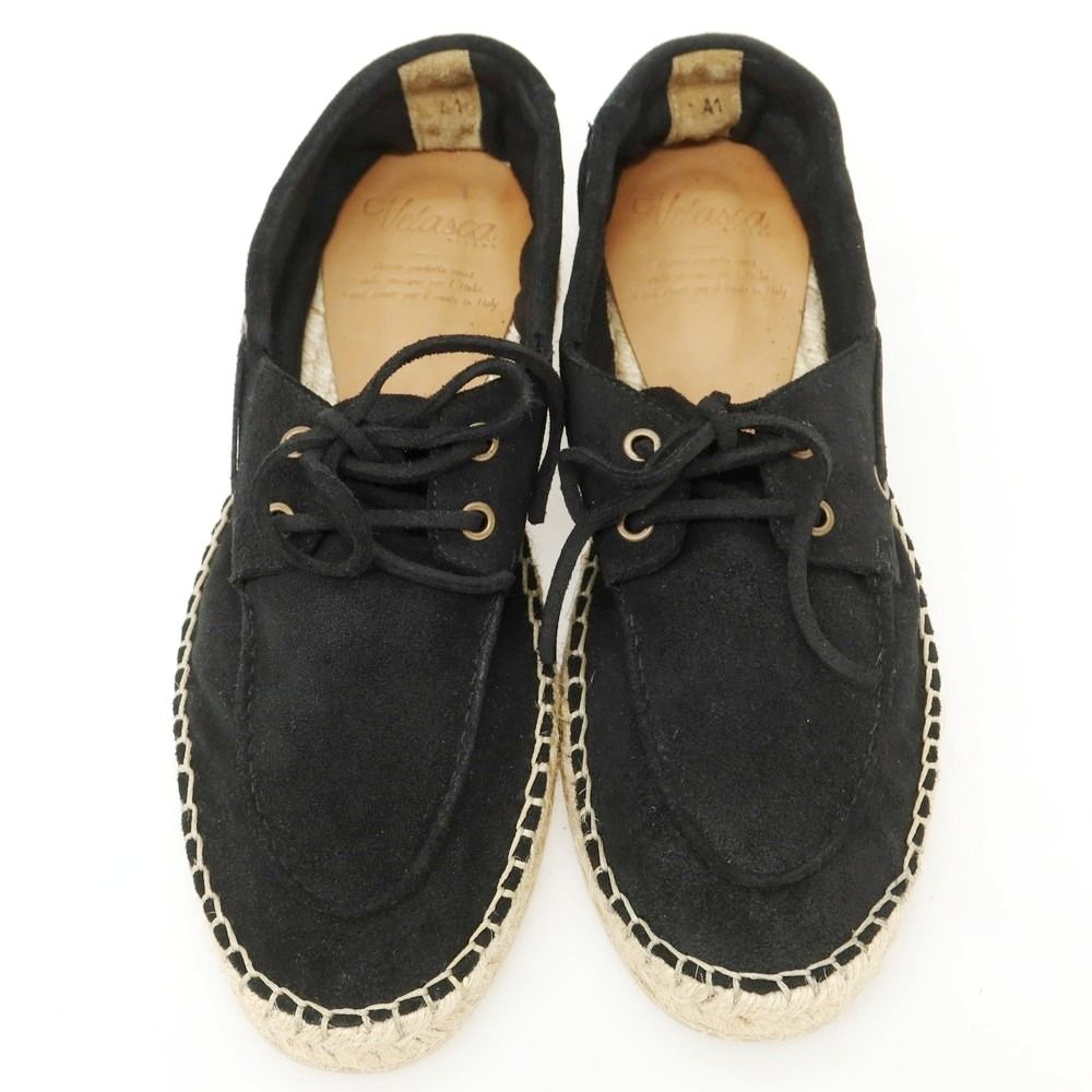 ヴェラスカ VELASCA スエード エスパドリーユ シューズ ブラック サイズ41 メンズ