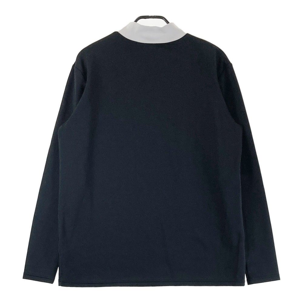 サイズ：L V12 ヴィトゥエルヴ  長袖ハイネックTシャツ ボーダー ブラック系 [240101425404] ゴルフウェア メンズ ストスト V12 ヴィトゥエルヴ ハイネック 長袖Tシャツ 星 ボーダー柄