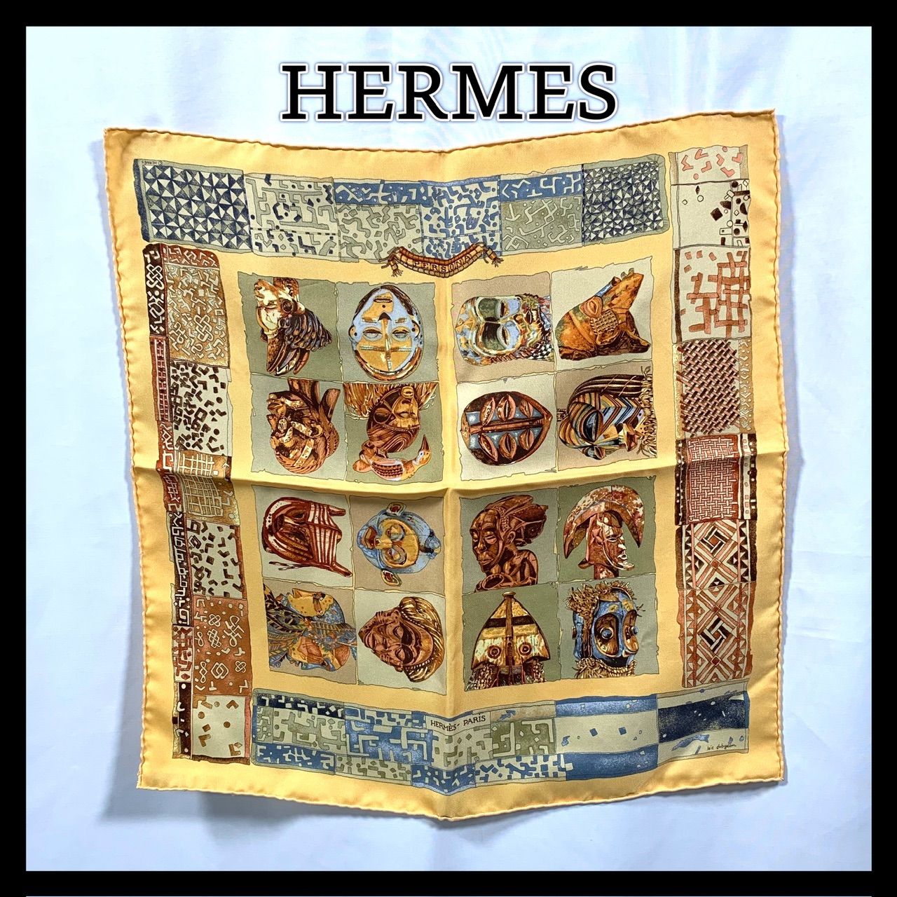 極美品【HERMES】プチカレ ミニスカーフ ペルソナ - メルカリ